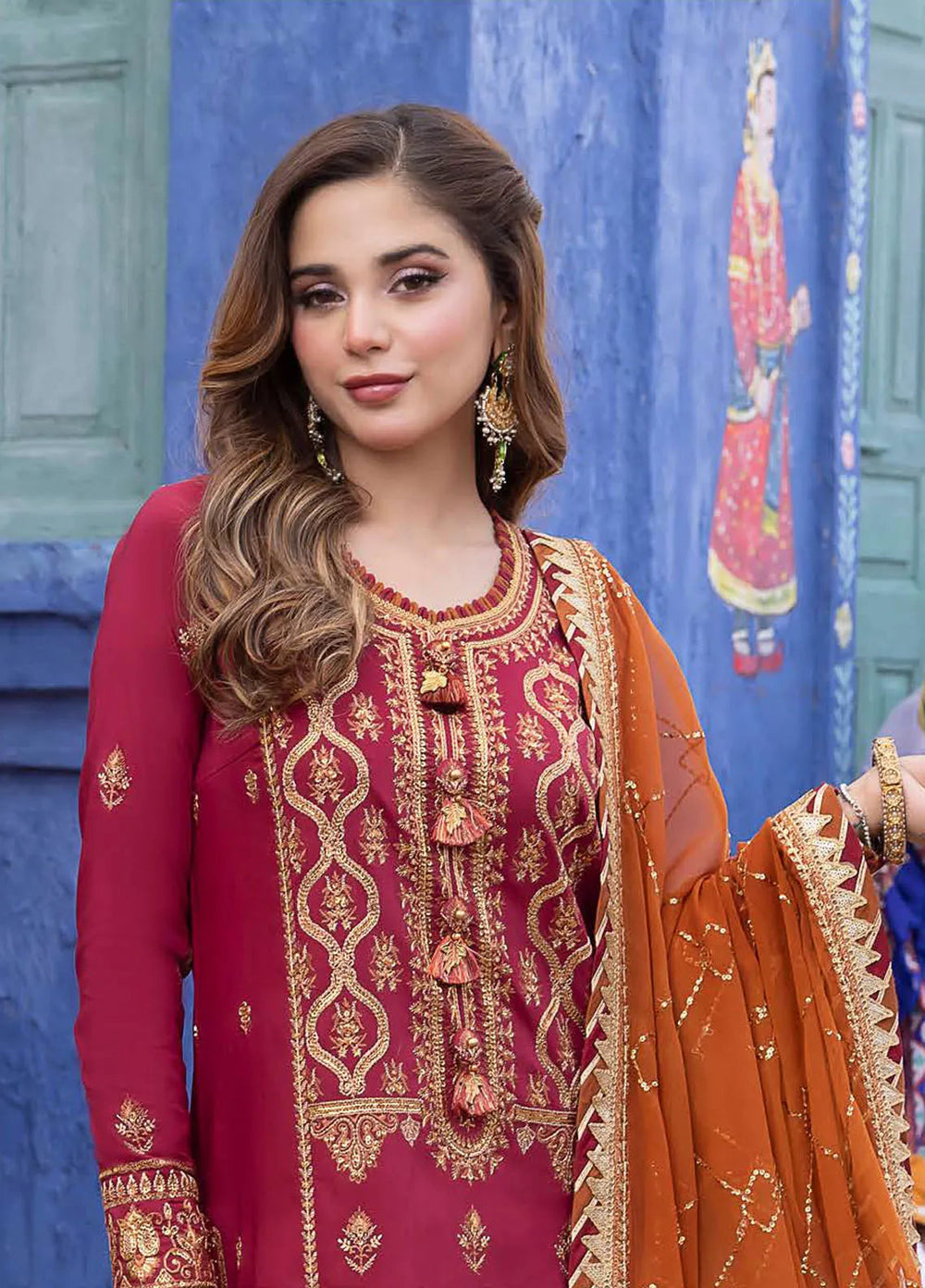 Abresham By Asim Jofa Embroidered Lawn Unstitched Suit 3 Piece AJ23AB AJAB-20 - Luxury Festive Collection