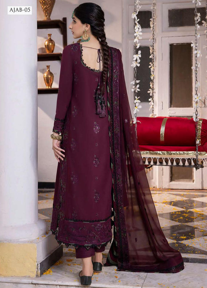 Abresham By Asim Jofa Embroidered Lawn Suits Unstitched 3 Piece AJ23AB AJAB-05 - Luxury Festive Collection