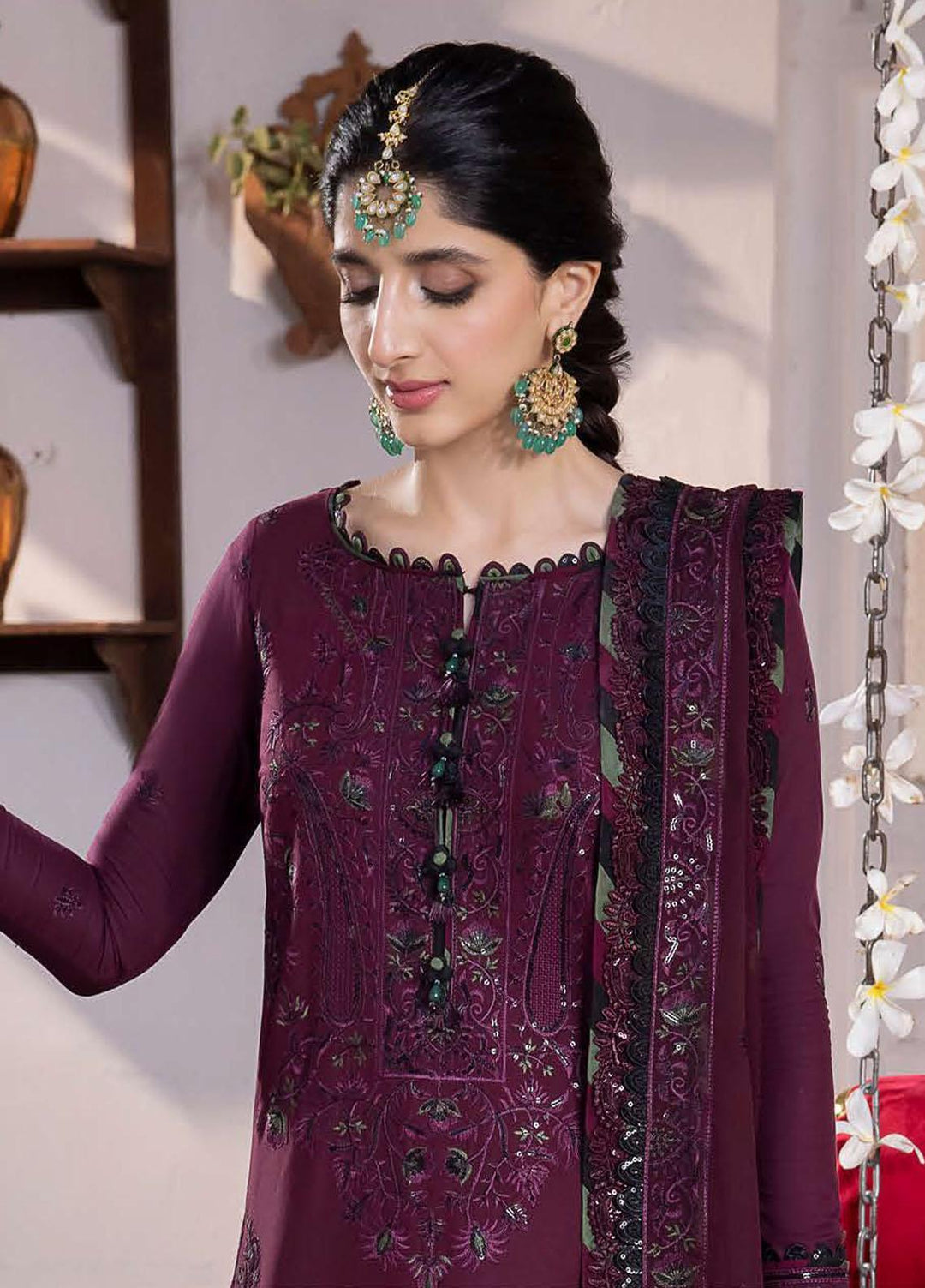 Abresham By Asim Jofa Embroidered Lawn Suits Unstitched 3 Piece AJ23AB AJAB-05 - Luxury Festive Collection