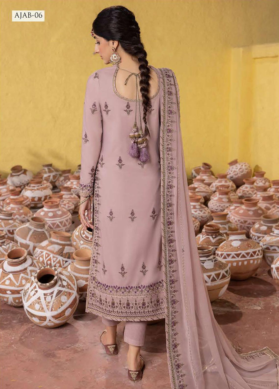 Abresham By Asim Jofa Embroidered Lawn Suits Unstitched 3 Piece AJ23AB AJAB-06 - Luxury Festive Collection