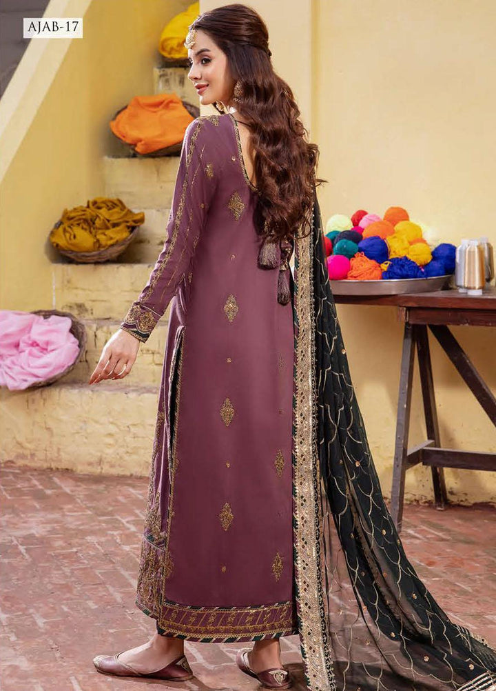 Abresham By Asim Jofa Embroidered Lawn Suits Unstitched 3 Piece AJ23AB AJAB-17 - Luxury Festive Collection