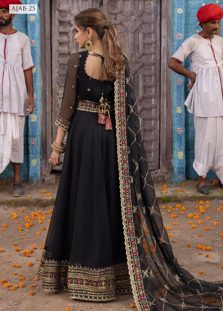 Abresham By Asim Jofa Embroidered Chiffon Suits Unstitched 3 Piece AJ23AB AJAB-25 - Luxury Festive Collection