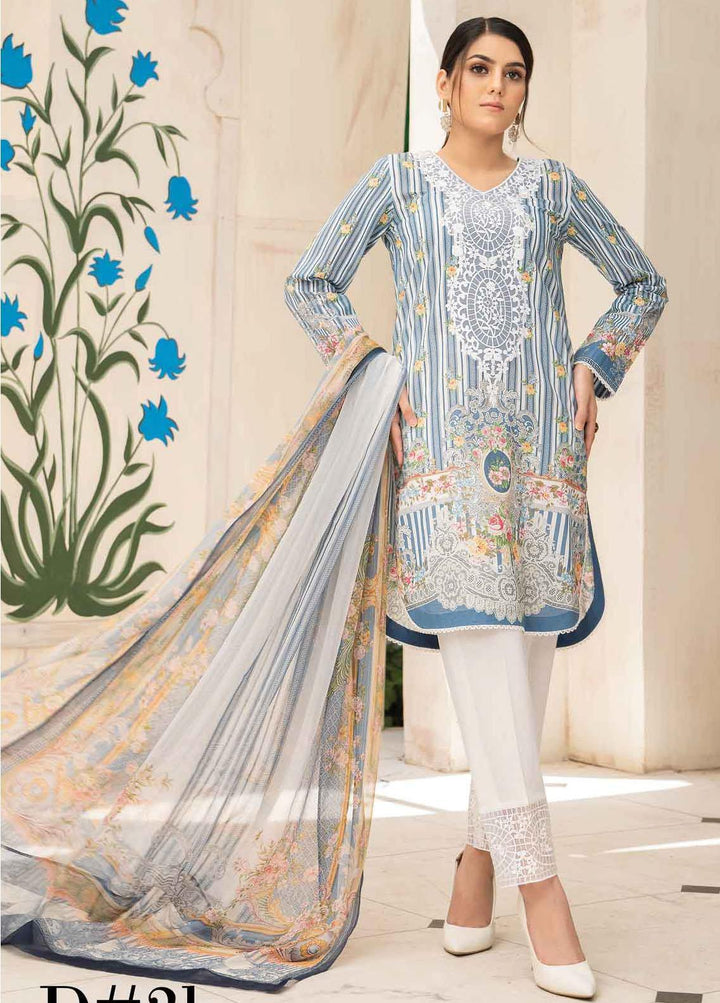 Abrish by Marwat Textiles Embroidered Lawn Suits Unstitched 3 Piece MW21A 2B - Summer Collection