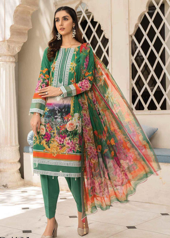 Abrish by Marwat Textiles Embroidered Lawn Suits Unstitched 3 Piece MW21A 3B - Summer Collection