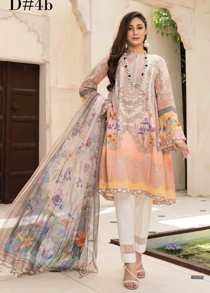 Abrish by Marwat Textiles Embroidered Lawn Suits Unstitched 3 Piece MW21A 4B - Summer Collection