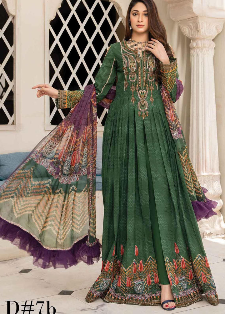 Abrish by Marwat Textiles Embroidered Lawn Suits Unstitched 3 Piece MW21A 7B - Summer Collection