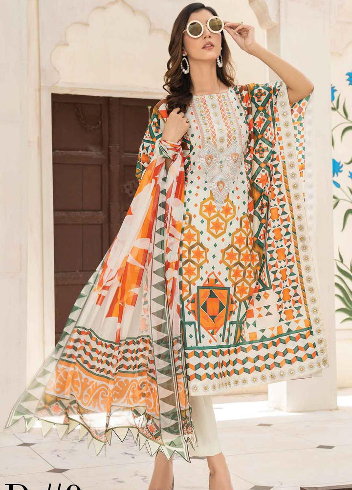 Abrish by Marwat Textiles Embroidered Lawn Suits Unstitched 3 Piece MW21A 9A - Summer Collection