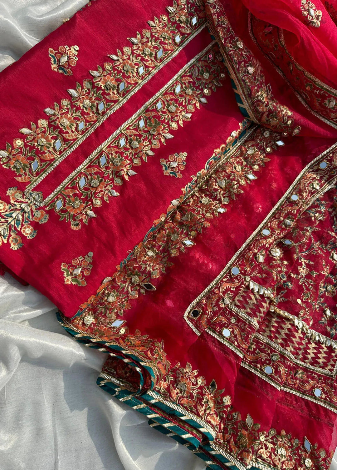 Adaa By Mahnoor Embellished Raw Silk Suits Unstitched 2 Piece Hot Pink - Festive Collection