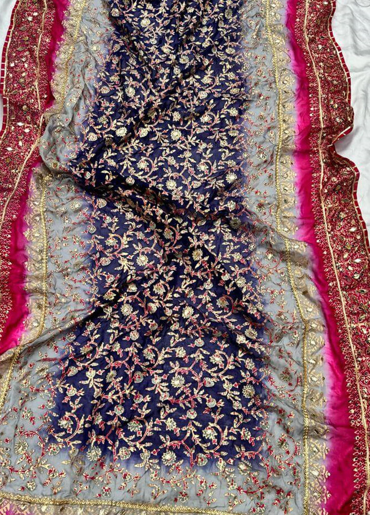 Adaa by Mahnoor Embellished Raw Silk Suits Unstitched 3 Piece Slate Gray - Festive Collection