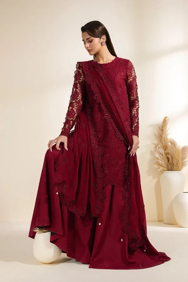 Meraki by Zarif Unstitched Embroidered Chiffon 3 Piece Suit ZR26UCM ADAAB 03 - Festive Collection