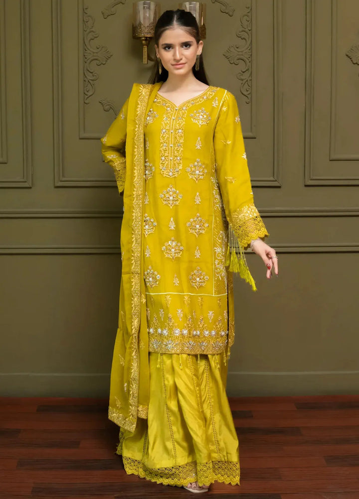 Adam Couture Pret Embroidered Chiffon 3 Piece Suit Mirab