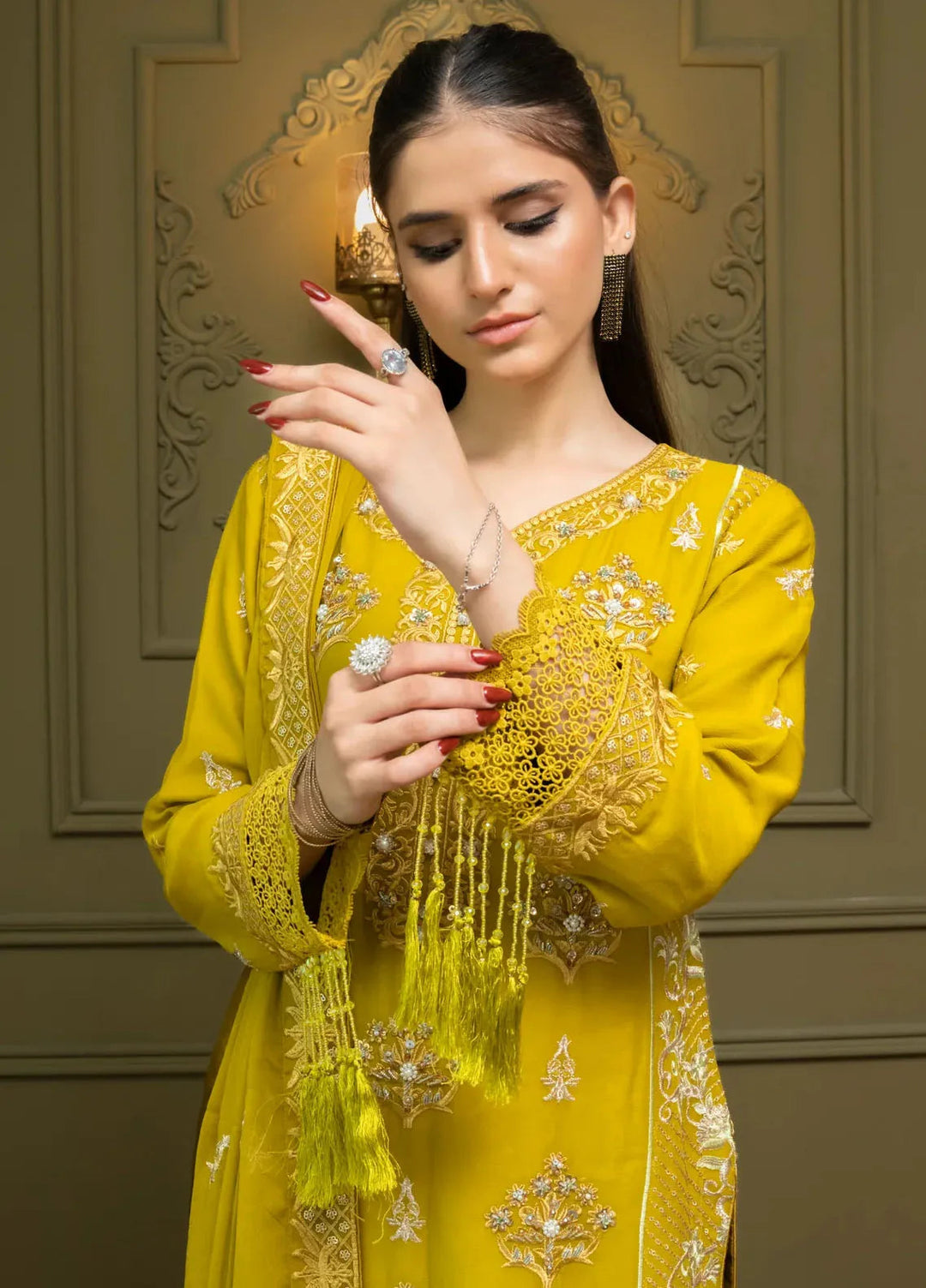 Adam Couture Pret Embroidered Chiffon 3 Piece Suit Mirab