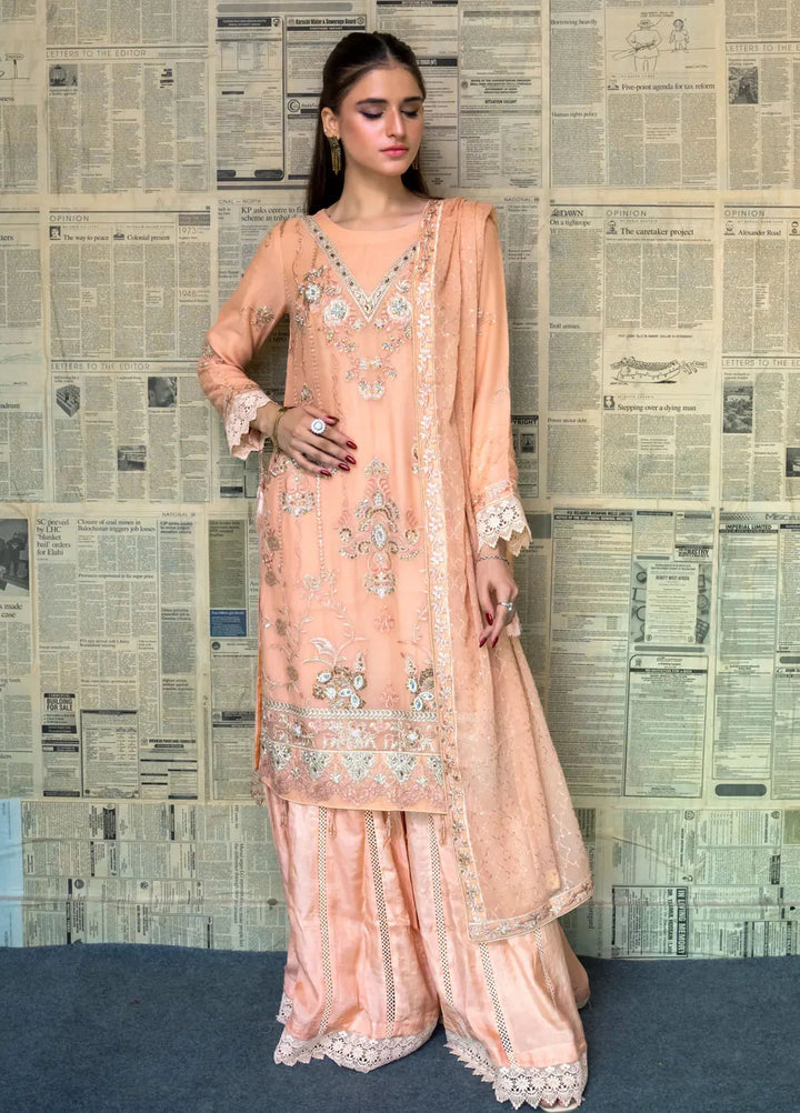 Adam Couture Pret Embroidered Chiffon 3 Piece Suit Parisha