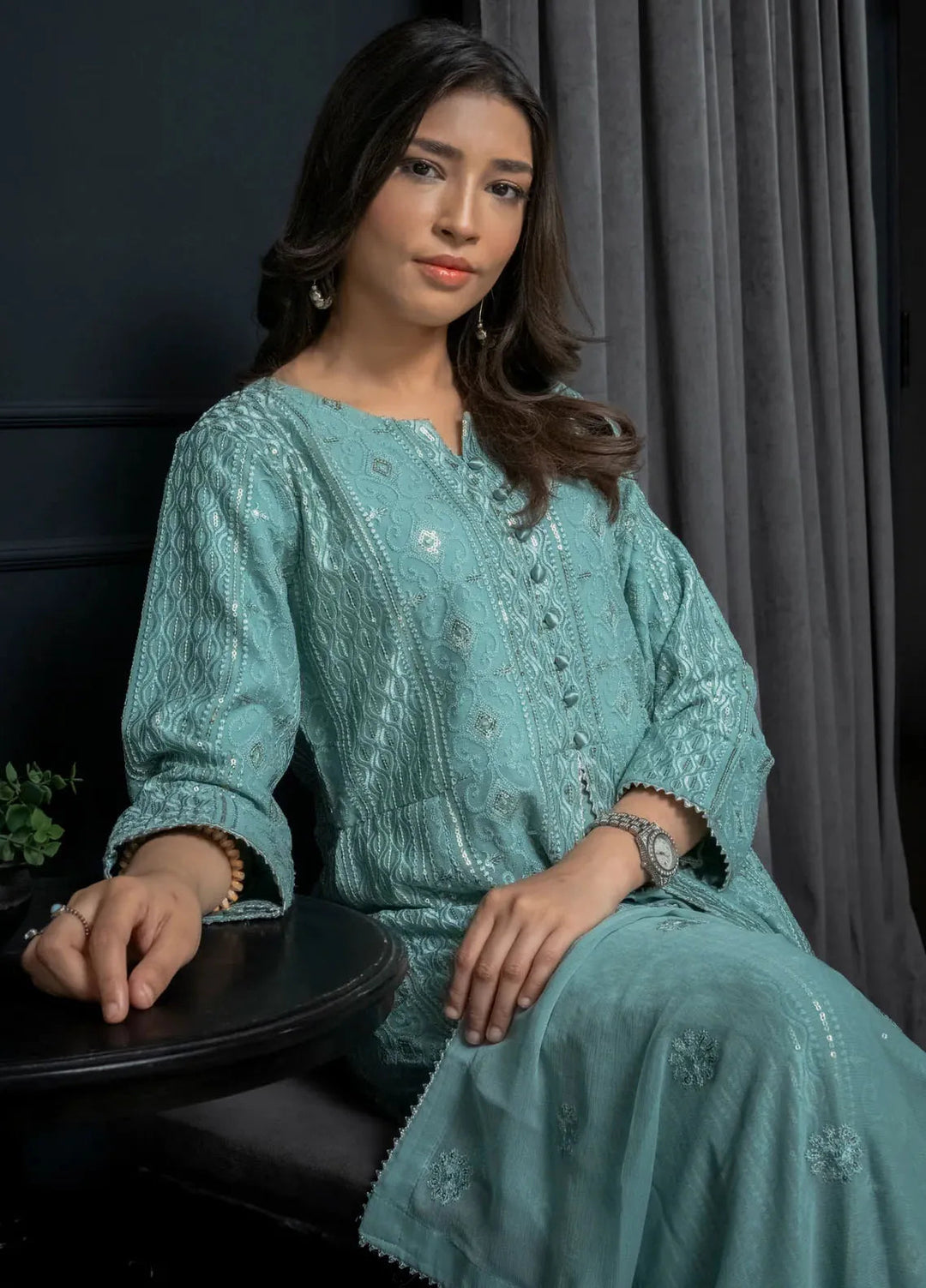 Adam Couture Pret Embroidered Chiffon 3 Piece Suit Shama