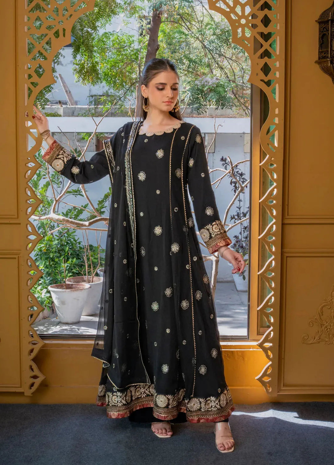 Adam Couture Pret Embroidered Chiffon 3 Piece Suit Soha