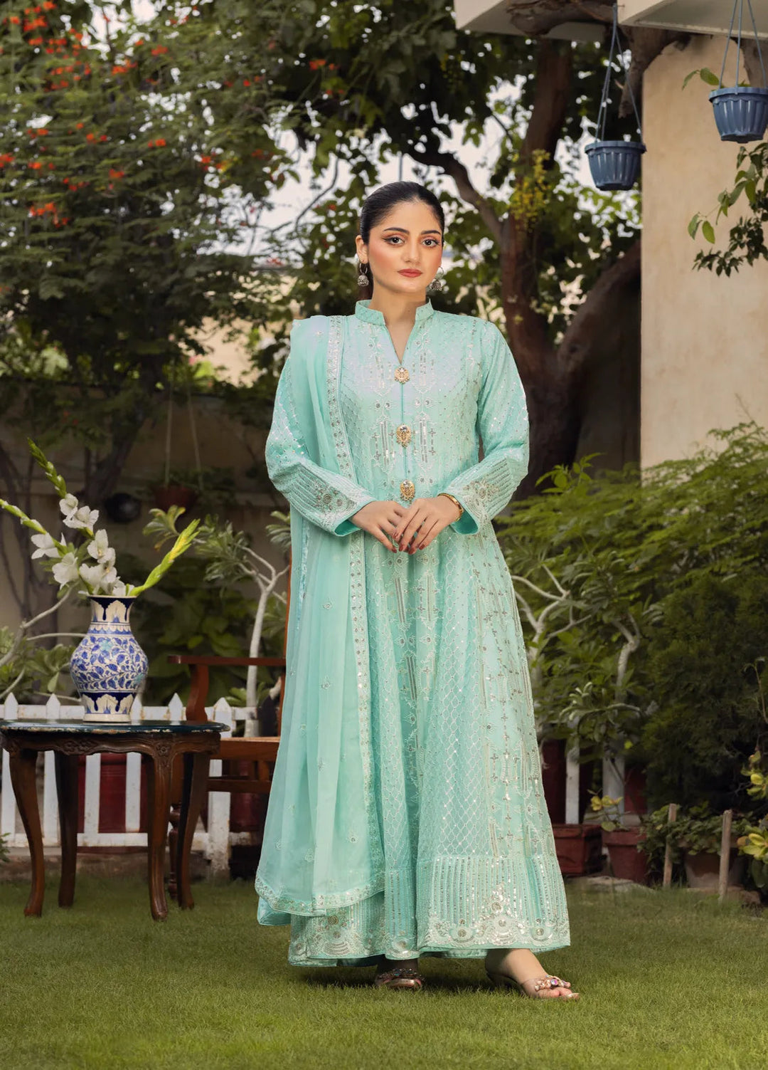 Adams Couture Pret Embroidered Chiffon 3 Piece Suit Chandni