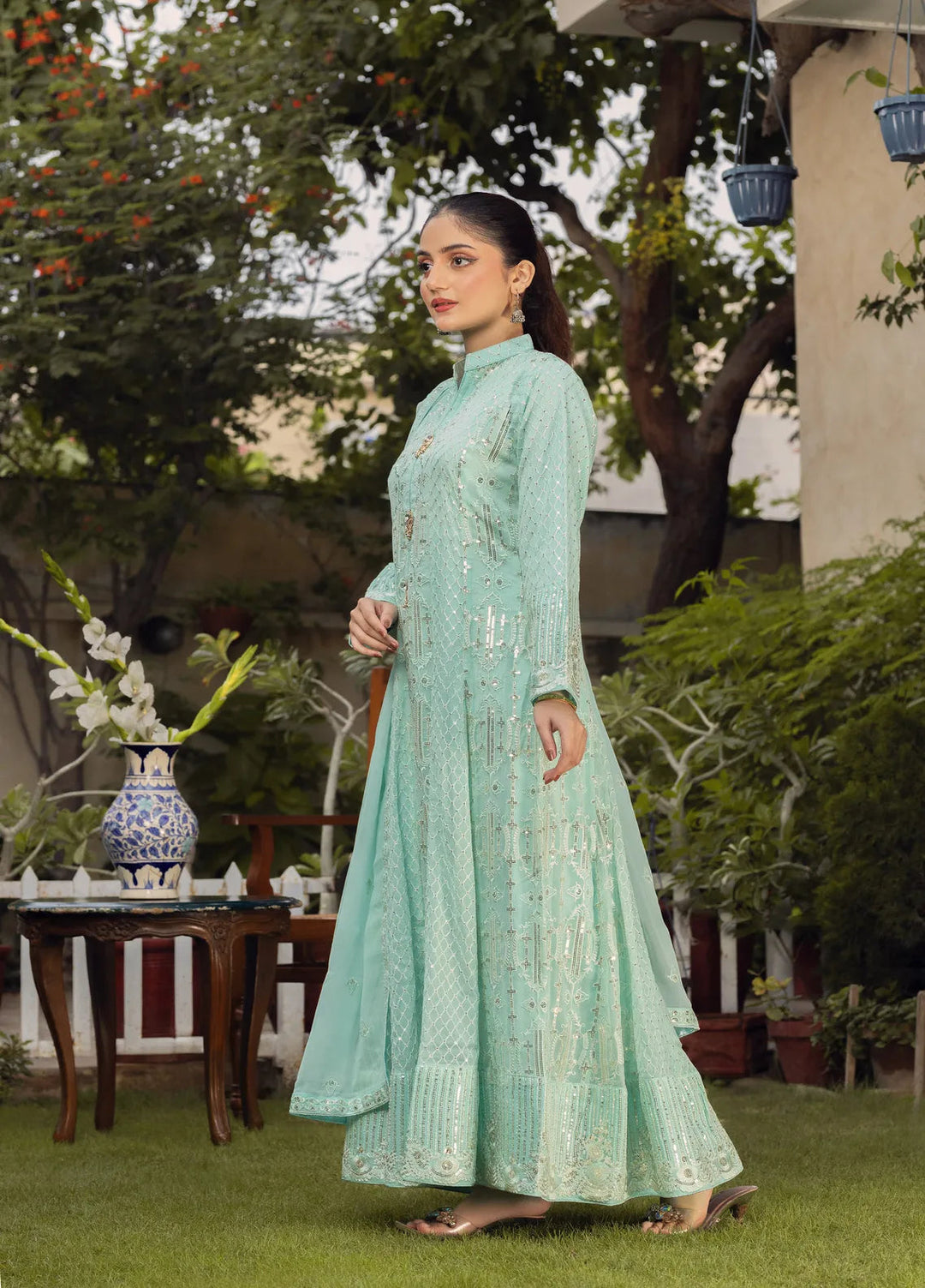 Adams Couture Pret Embroidered Chiffon 3 Piece Suit Chandni