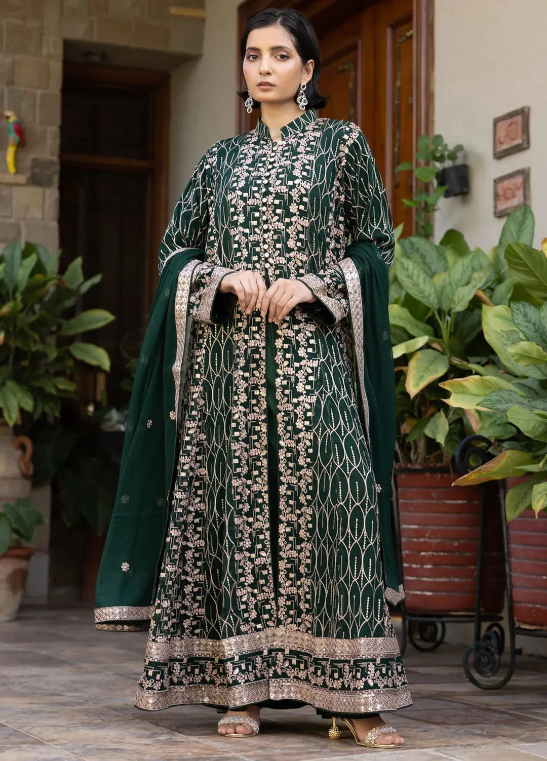 Adams Couture Pret Embroidered Chiffon 3 Piece Suit Gulposh