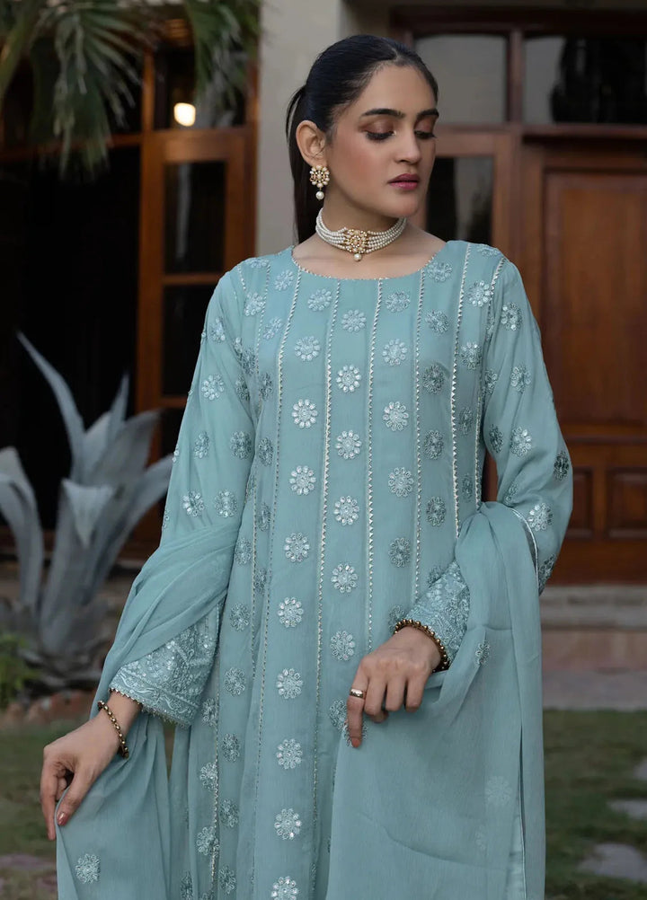 Adams Couture Pret Embroidered Chiffon 3 Piece Suit Zarmina