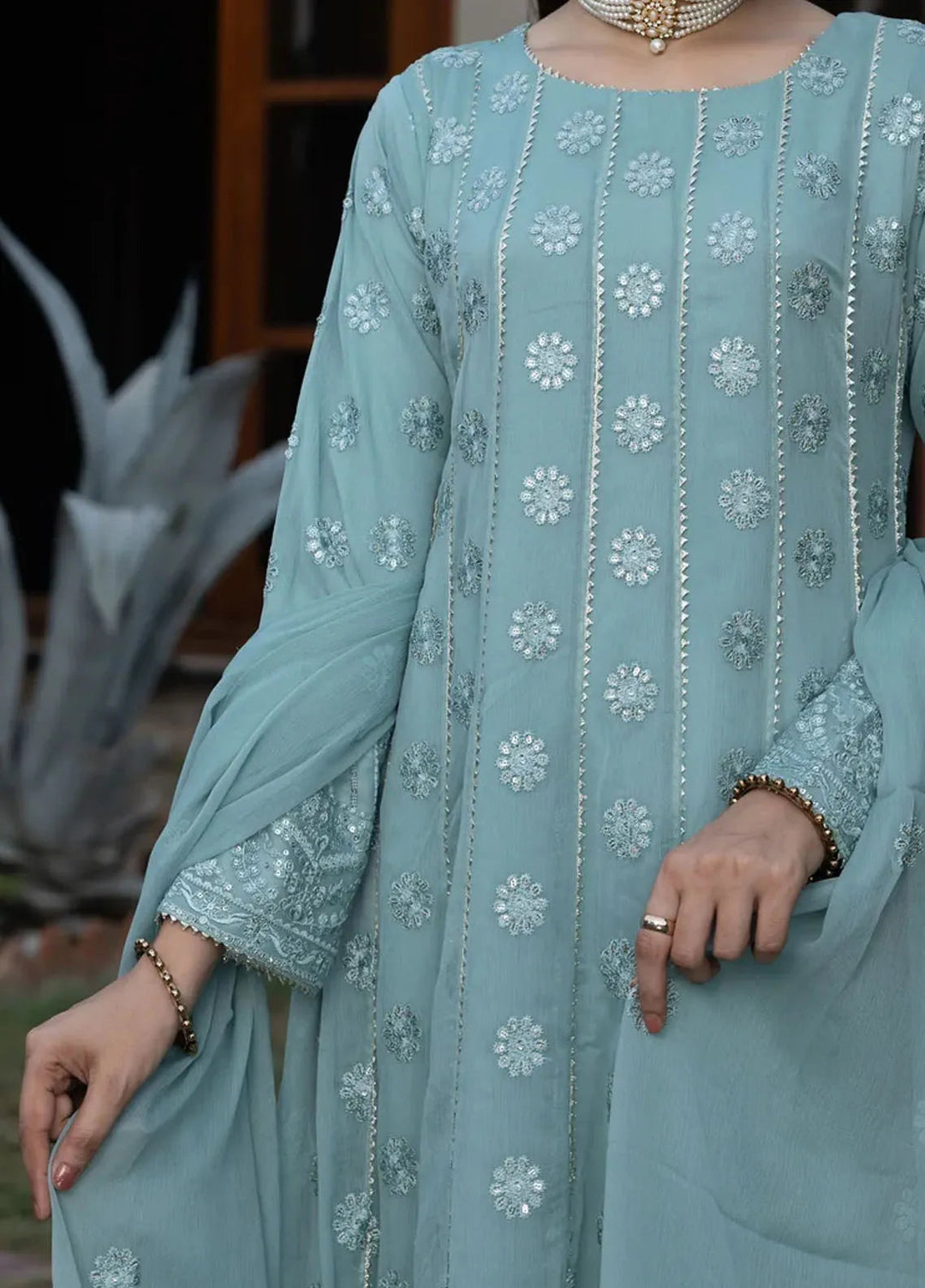 Adams Couture Pret Embroidered Chiffon 3 Piece Suit Zarmina