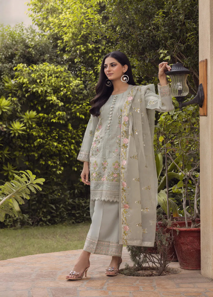 Adams Couture Pret Embroidered Organza 3 Piece Suit Haseena