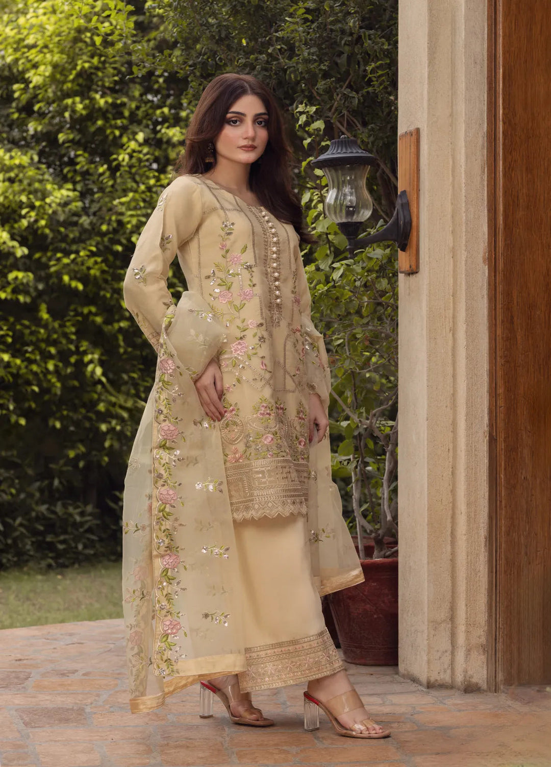 Adams Couture Pret Embroidered Organza 3 Piece Suit Shehzadi