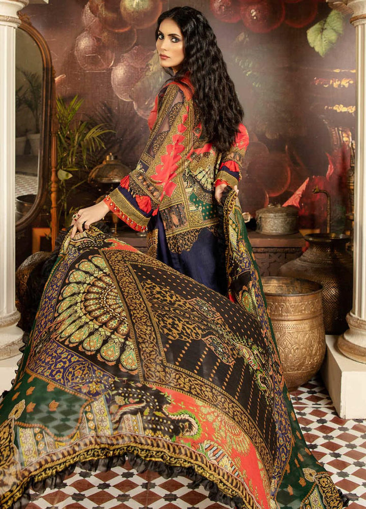 Adan's Libas Embroidered Lawn Suits Unstitched 3 Piece AL21EL D-05 - Summer Collection