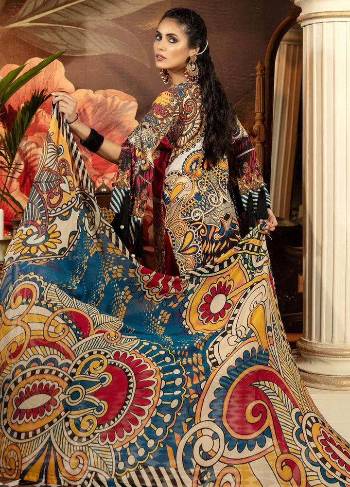 Adan's Libas Embroidered Lawn Suits Unstitched 3 Piece AL21EL D-07 - Summer Collection