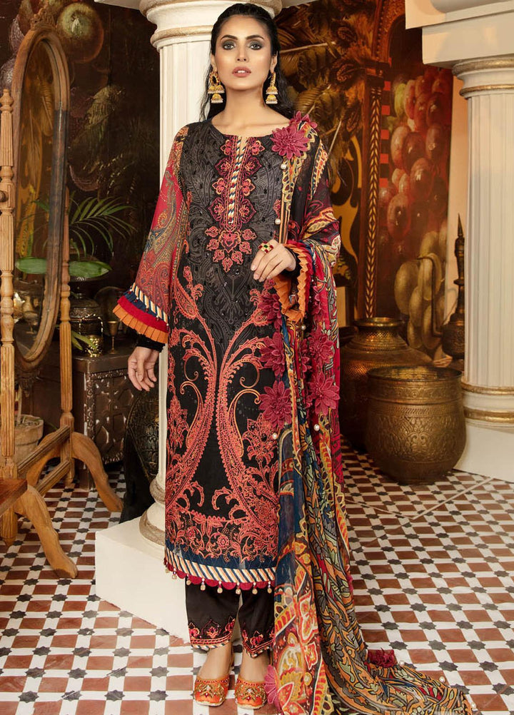 Adan's Libas Embroidered Lawn Suits Unstitched 3 Piece AL21EL D-09 - Summer Collection