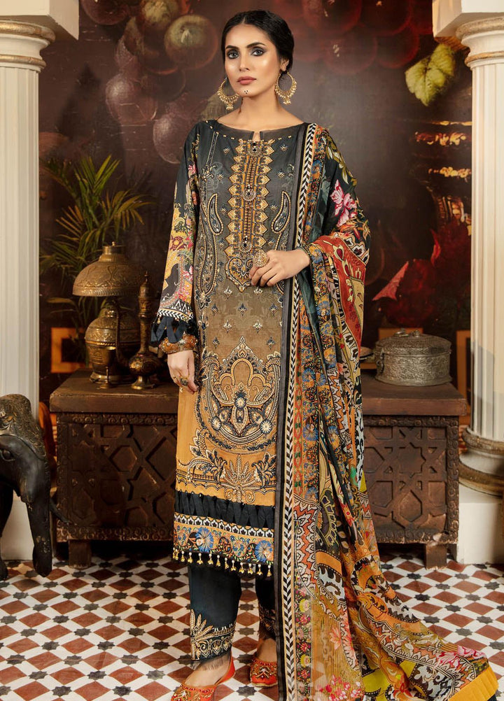 Adan's Libas Embroidered Lawn Suits Unstitched 3 Piece AL21EL D-10 - Summer Collection