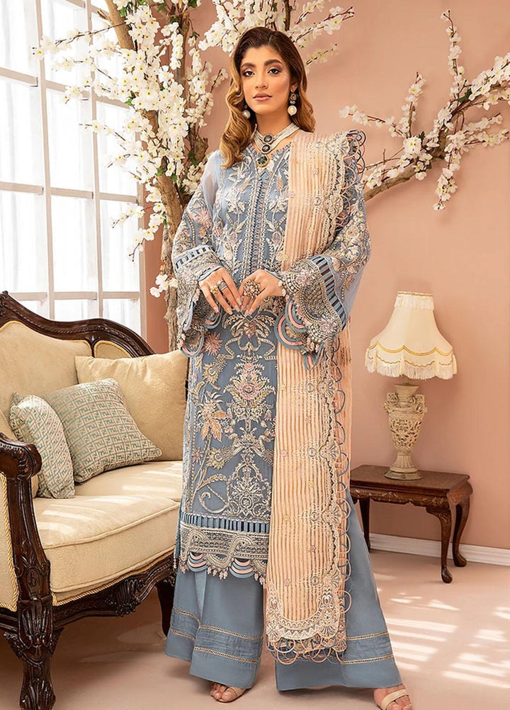Luxulia By Adan's Libas Embroidered Organza Suits Unstitched 3 Piece AL21LC 04 Mystical Glimpse - Luxury Collection