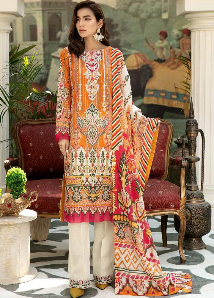 Adan's Libas Embroidered Lawn Suits Unstitched 3 Piece AL21SE D-02 - Summer Collection