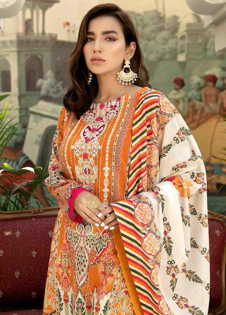 Adan's Libas Embroidered Lawn Suits Unstitched 3 Piece AL21SE D-02 - Summer Collection