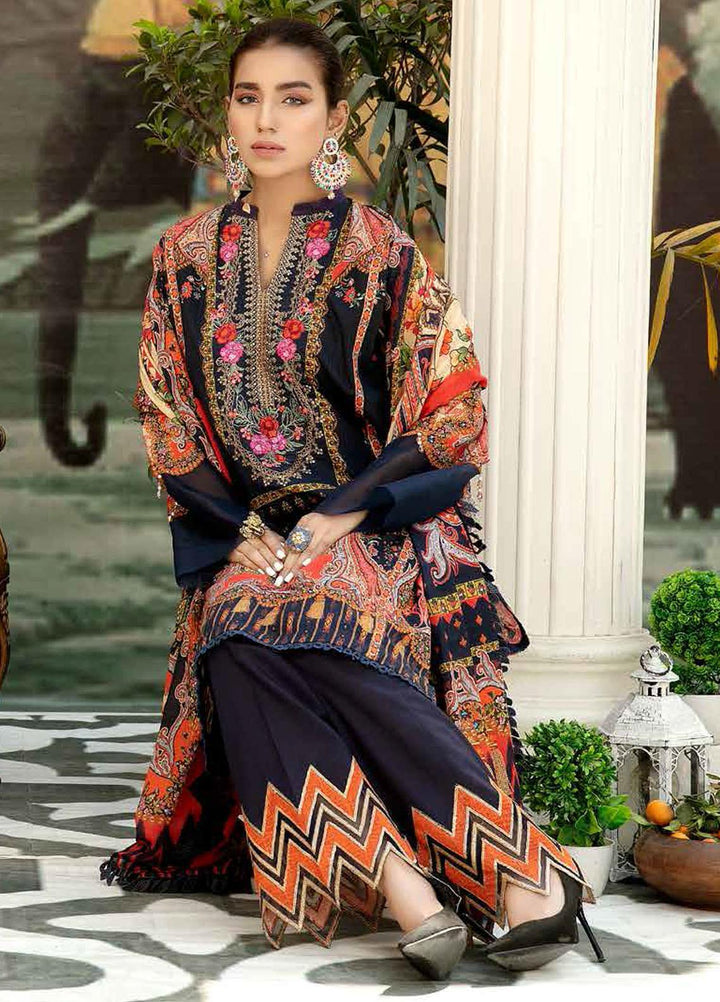 Adan's Libas Embroidered Lawn Suits Unstitched 3 Piece AL21SE D-03 - Summer Collection