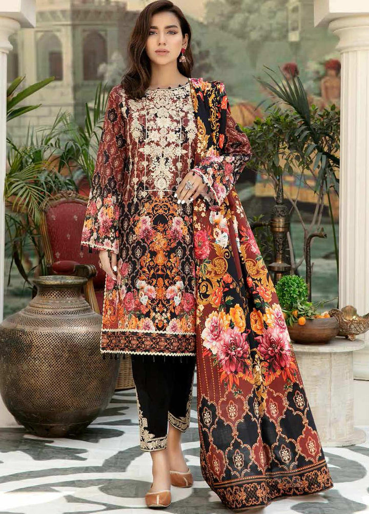 Adan's Libas Embroidered Lawn Suits Unstitched 3 Piece AL21SE D-06 - Summer Collection