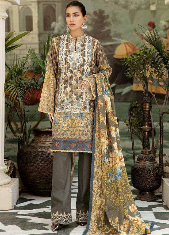 Adan's Libas Embroidered Lawn Suits Unstitched 3 Piece AL21SE D-07 - Summer Collection