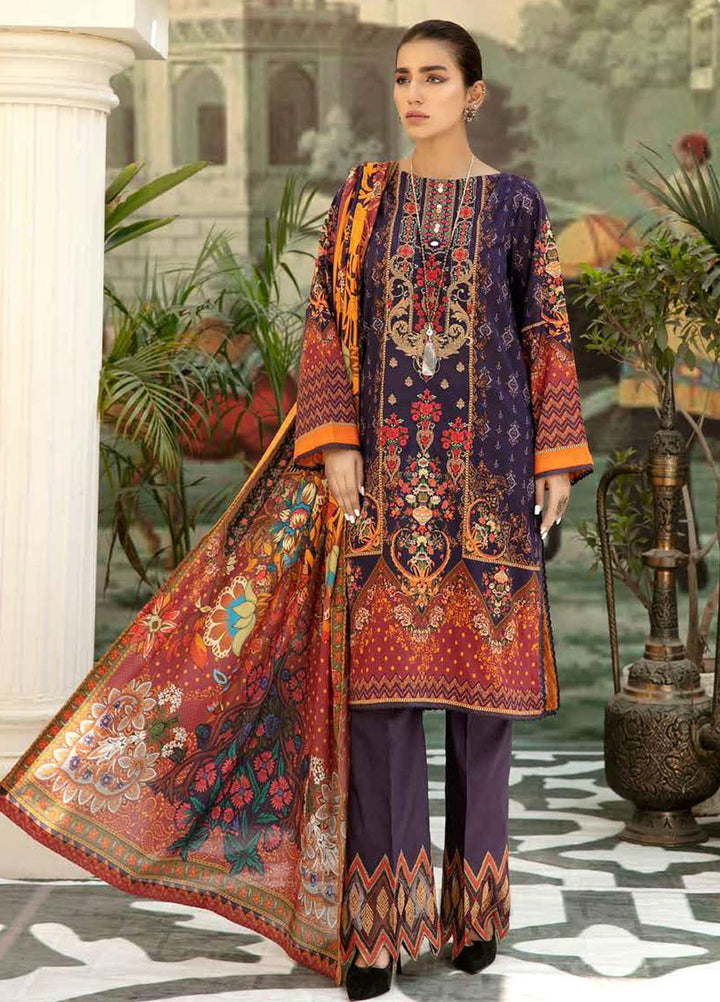 Adan's Libas Embroidered Lawn Suits Unstitched 3 Piece AL21SE D-08 - Summer Collection