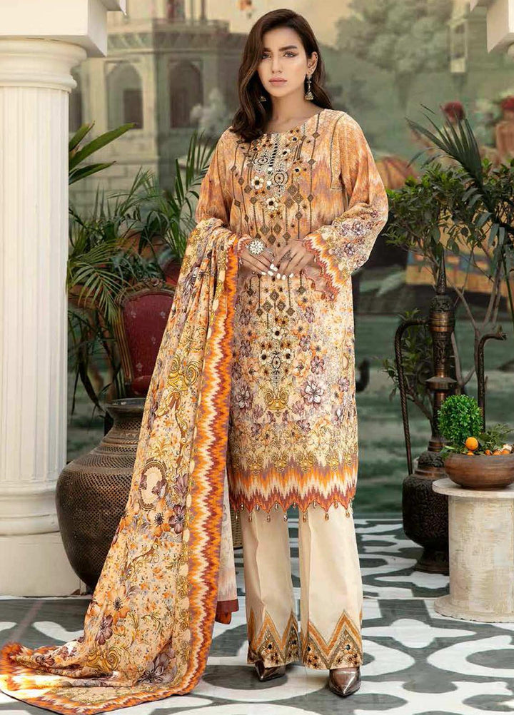 Adan's Libas Embroidered Lawn Suits Unstitched 3 Piece AL21SE D-09 - Summer Collection
