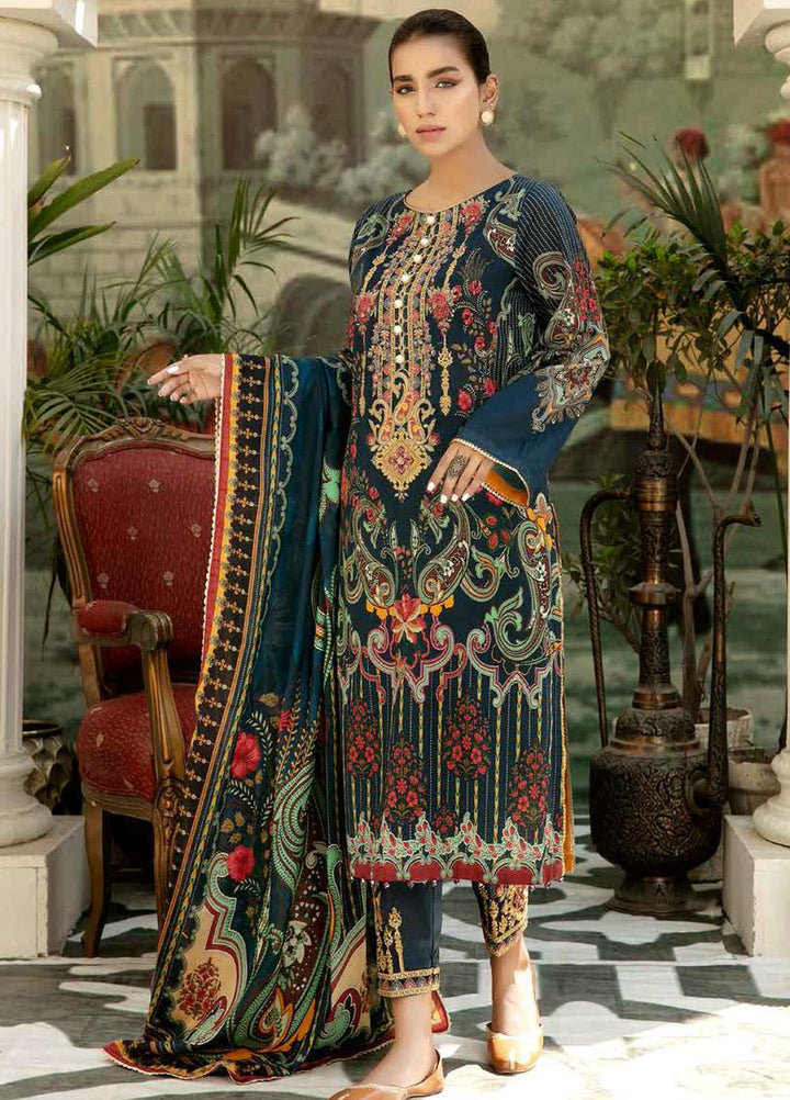 Adan's Libas Embroidered Lawn Suits Unstitched 3 Piece AL21SE D-10 - Summer Collection