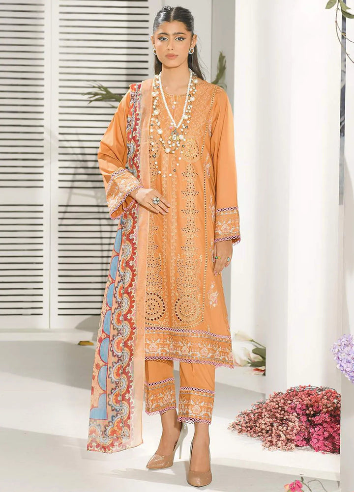 Addee Embroidered Lawn Suits Unstitched 3 Piece AD24QZ SM-033 Taysa - Summer Collection