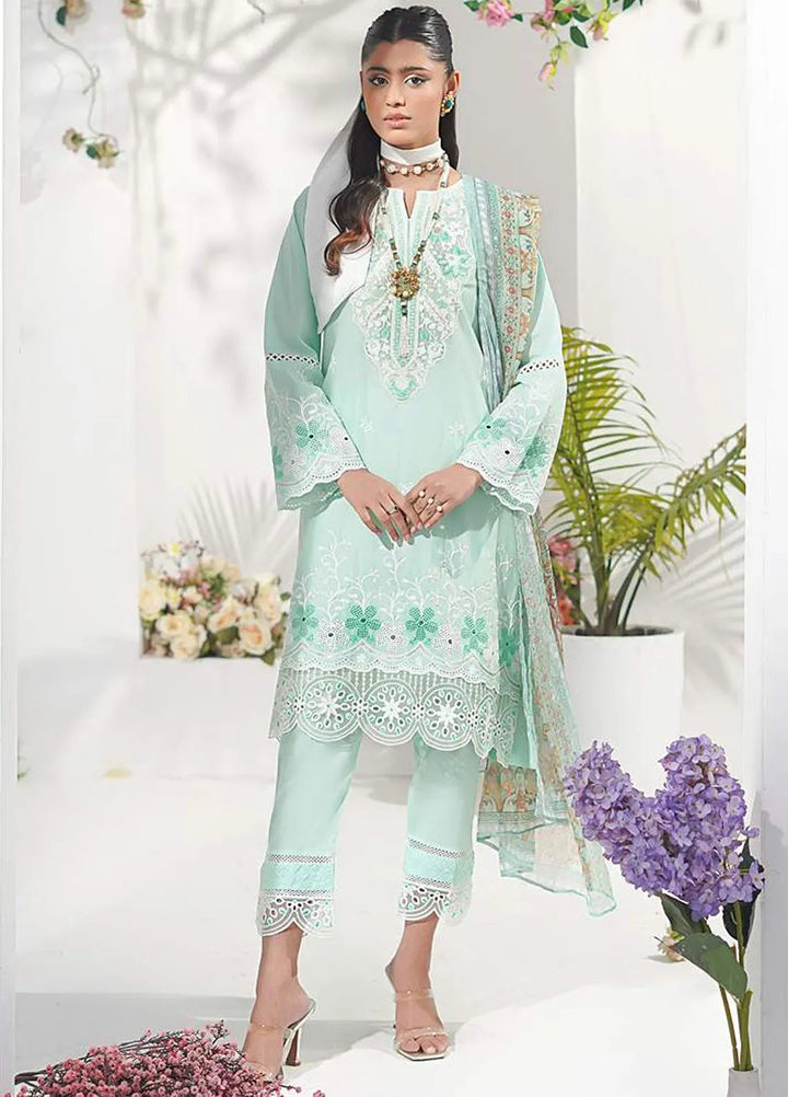 Addee Embroidered Lawn Suits Unstitched 3 Piece AD24QZ SM-038 Mavi - Summer Collection