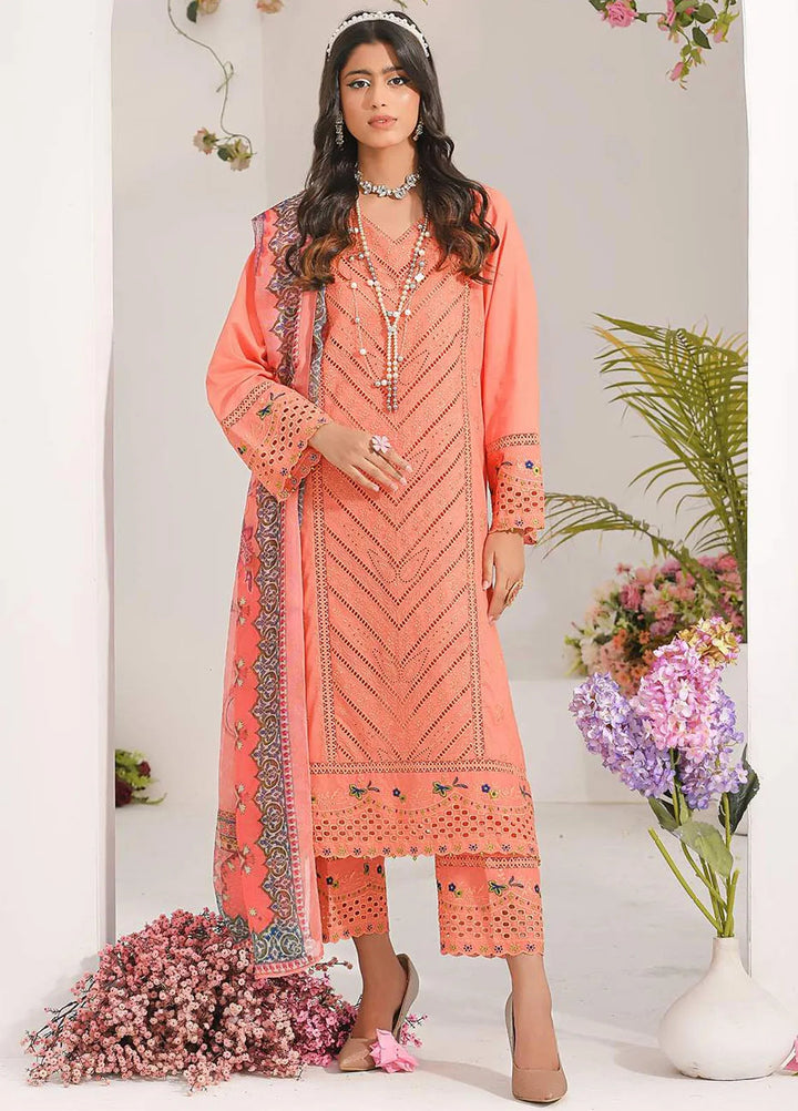 Addee Embroidered Lawn Suits Unstitched 3 Piece AD24QZ SM-035 Hiraya - Summer Collection