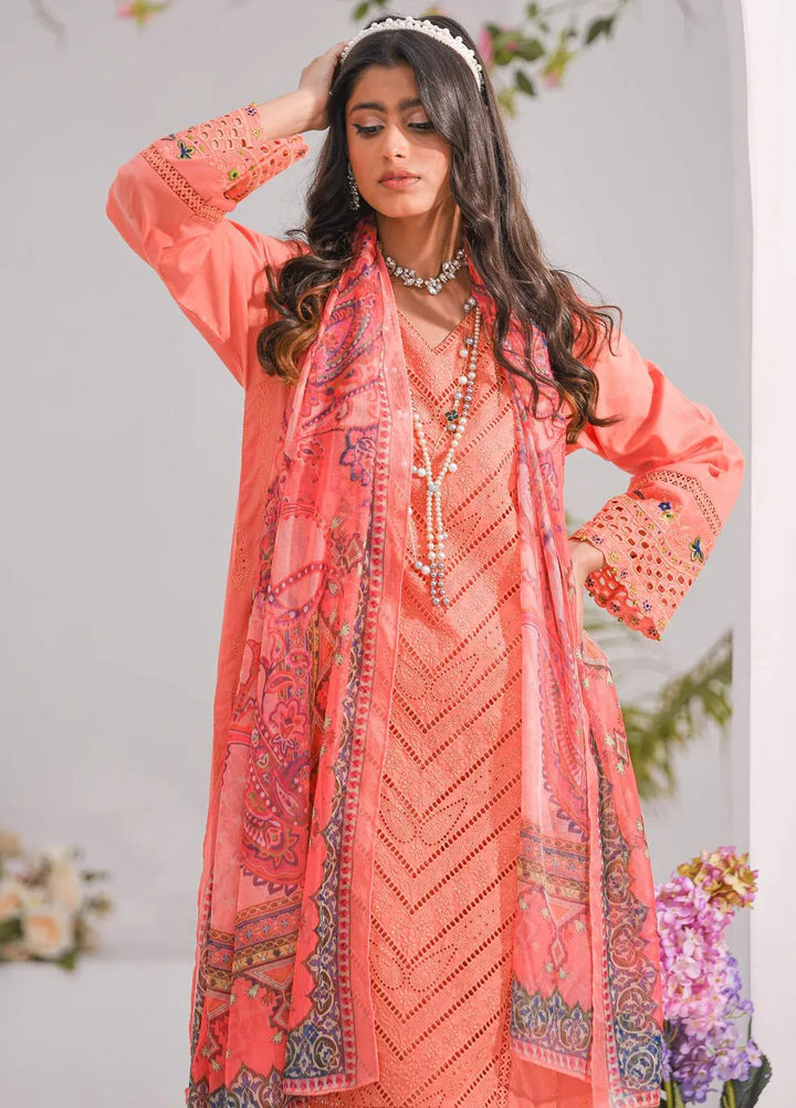 Addee Embroidered Lawn Suits Unstitched 3 Piece AD24QZ SM-035 Hiraya - Summer Collection