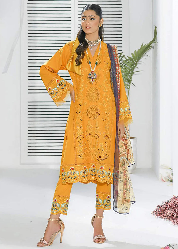 Addee Embroidered Lawn Suits Unstitched 3 Piece AD24QZ SM-036 Kira - Summer Collection