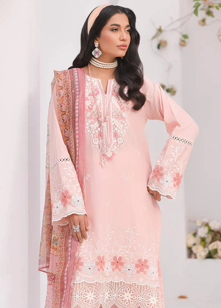 Addee Embroidered Lawn Suits Unstitched 3 Piece AD24QZ SM-034 Rabeet - Summer Collection