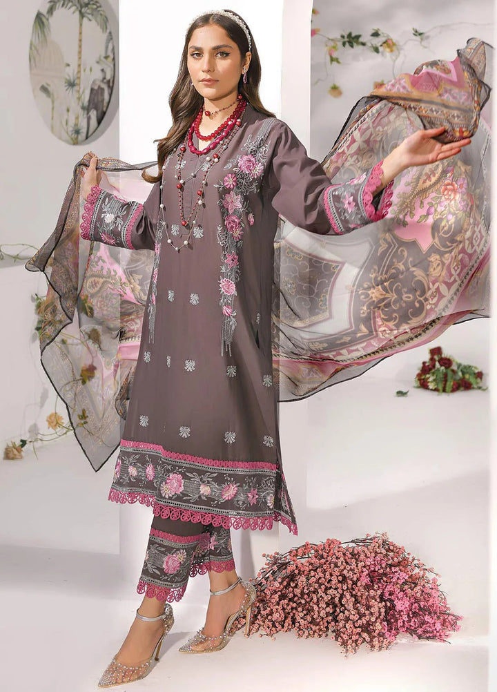 Addee Embroidered Lawn Suits Unstitched 3 Piece AD24QZ SM-040 Uns - Summer Collection