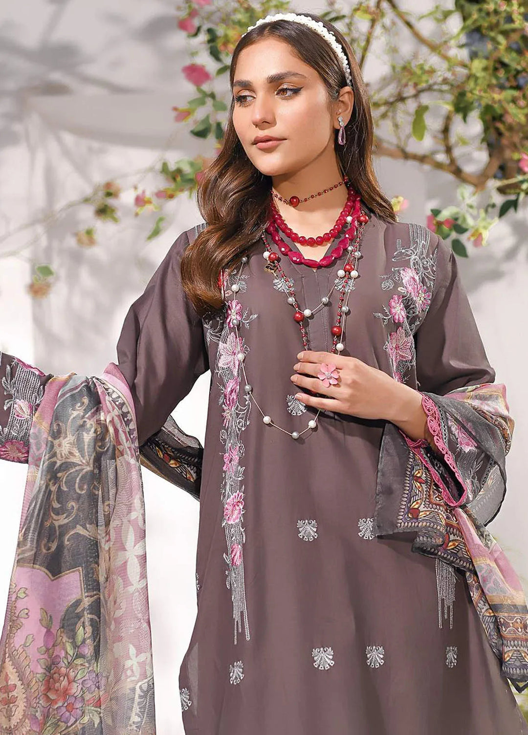 Addee Embroidered Lawn Suits Unstitched 3 Piece AD24QZ SM-040 Uns - Summer Collection