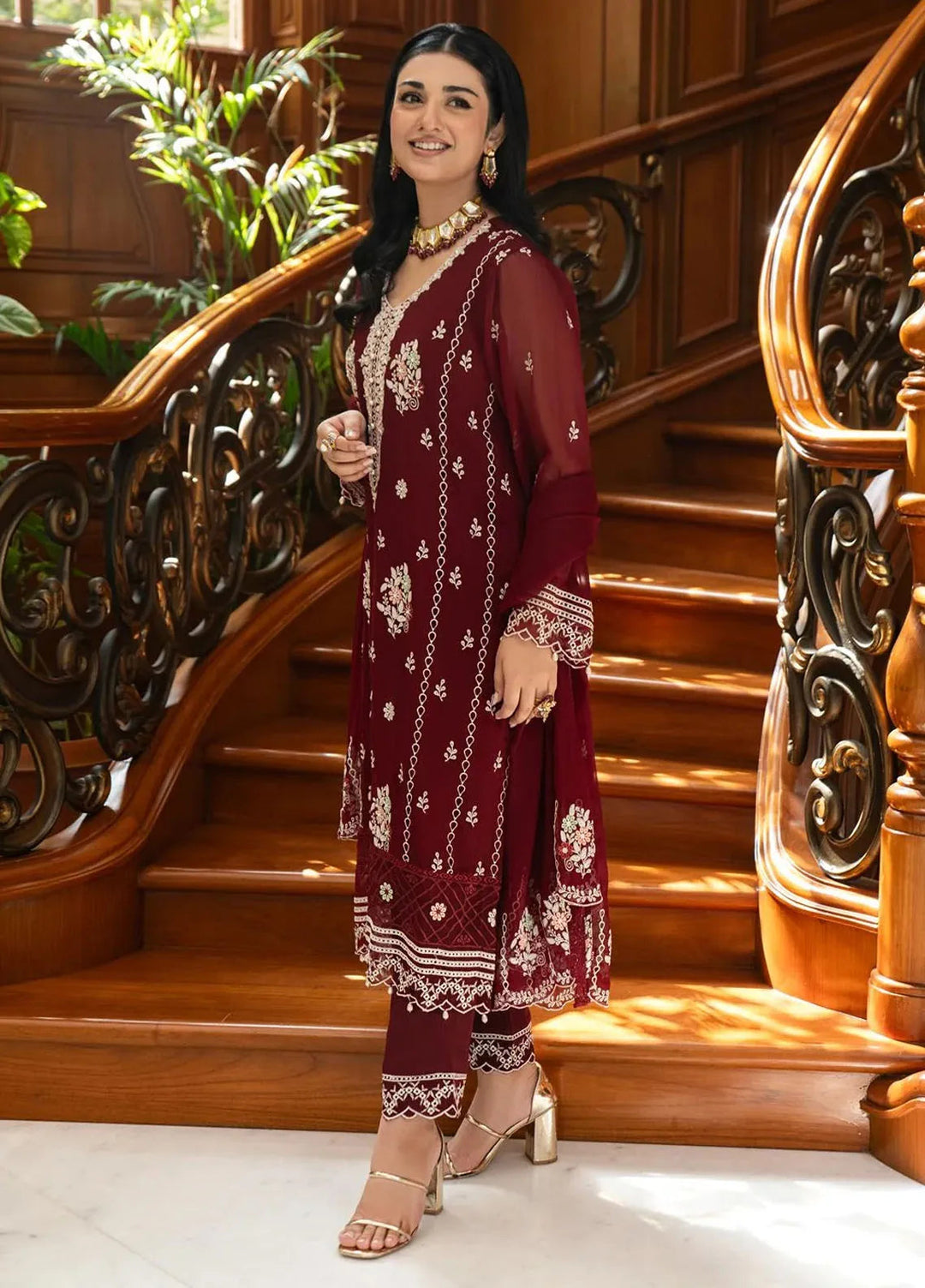 Addee Pret Embroidered Chiffon 3 Piece Suit MF-011