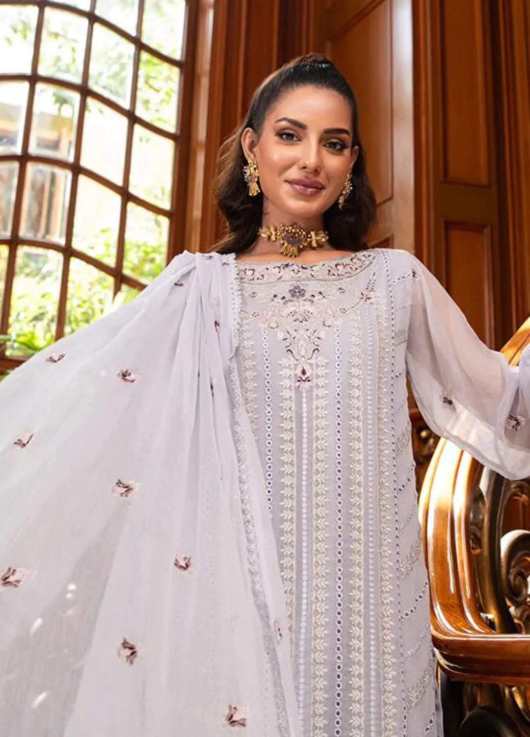 Addee Pret Embroidered Chiffon 3 Piece Suit MF-012