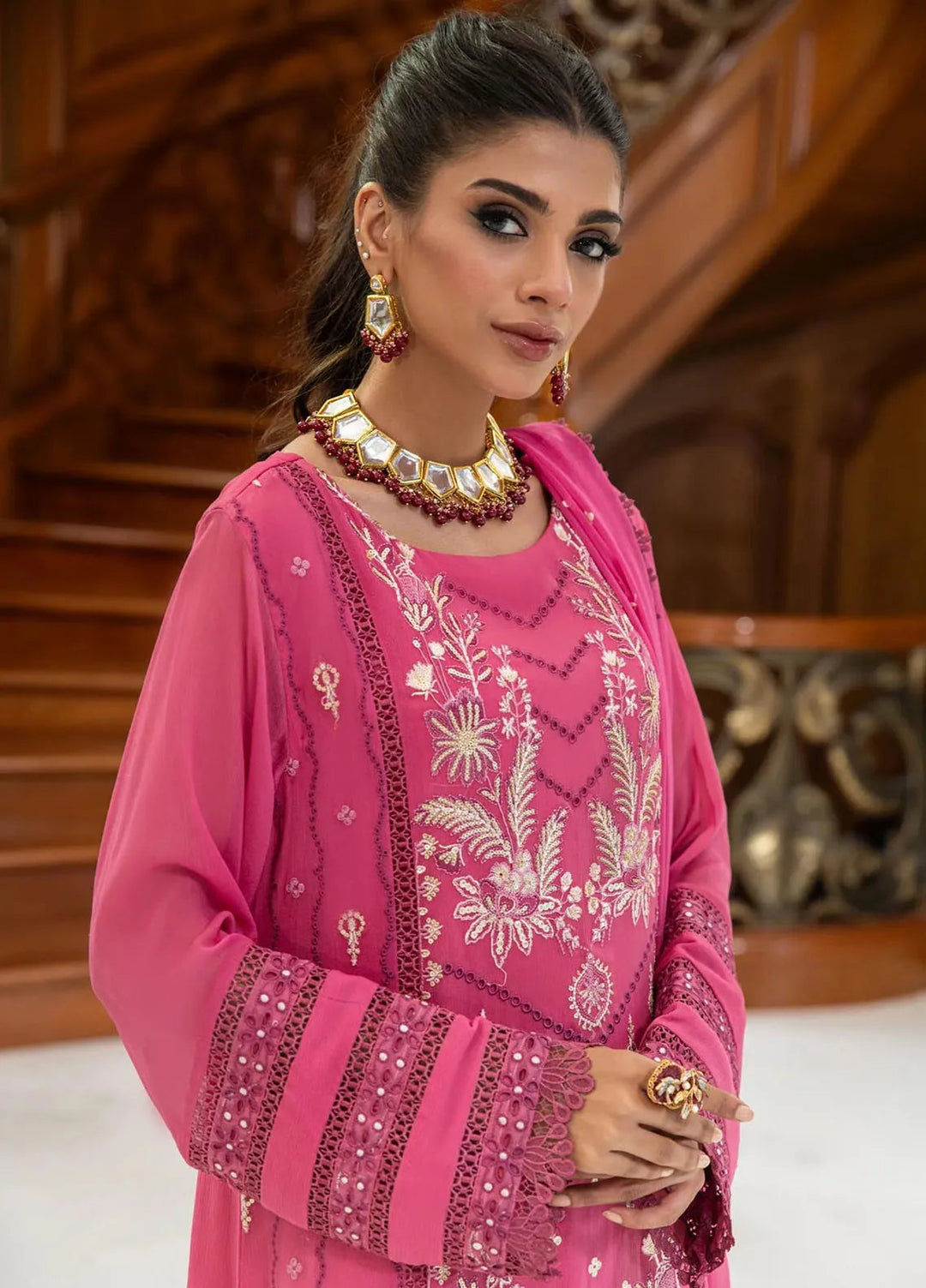 Addee Pret Embroidered Chiffon 3 Piece Suit MF-013